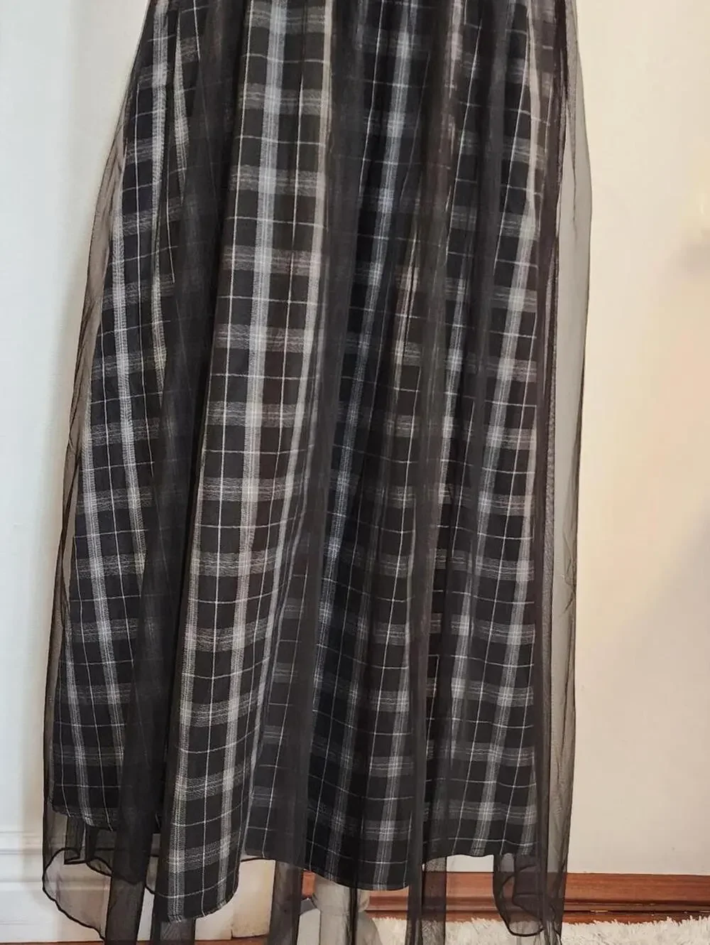 Tulle Mesh Overlay Maxi Skirt Elastic Waist Size XXL